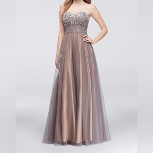 Blondie Nites Strapless Beaded Gown Champagne